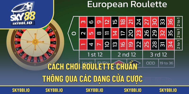 Cách chơi Roulette chuẩn thông qua các dạng cửa cược